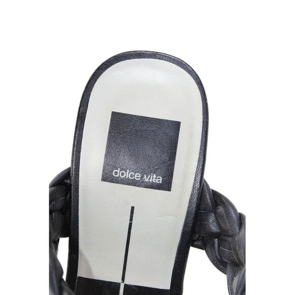 Dolce Vita Womens Braided Straps Slide On Chunky Sandal Heels Black Size 7 - Picture 7 of 7